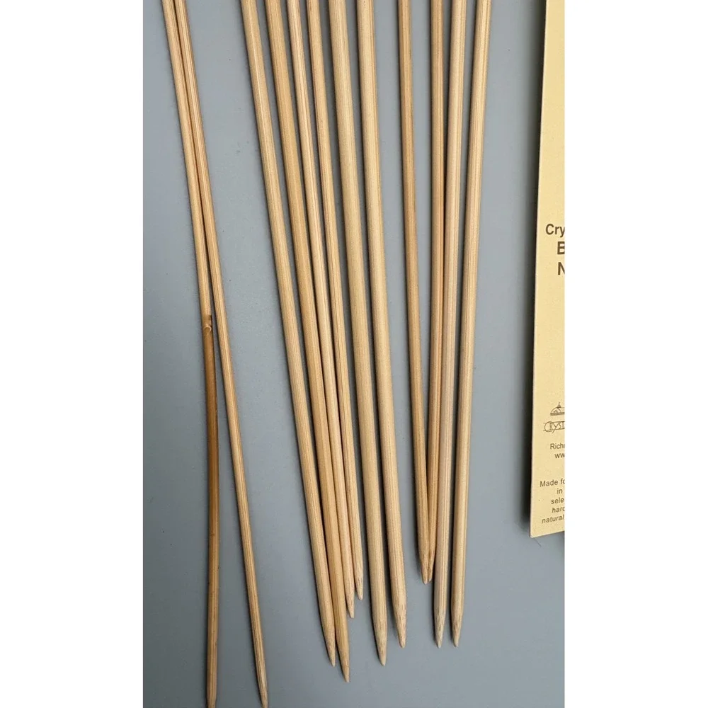 Lot of 10‎ Wooden Bamboo Crochet Knitting Needles NOS Crystal Palace & More
